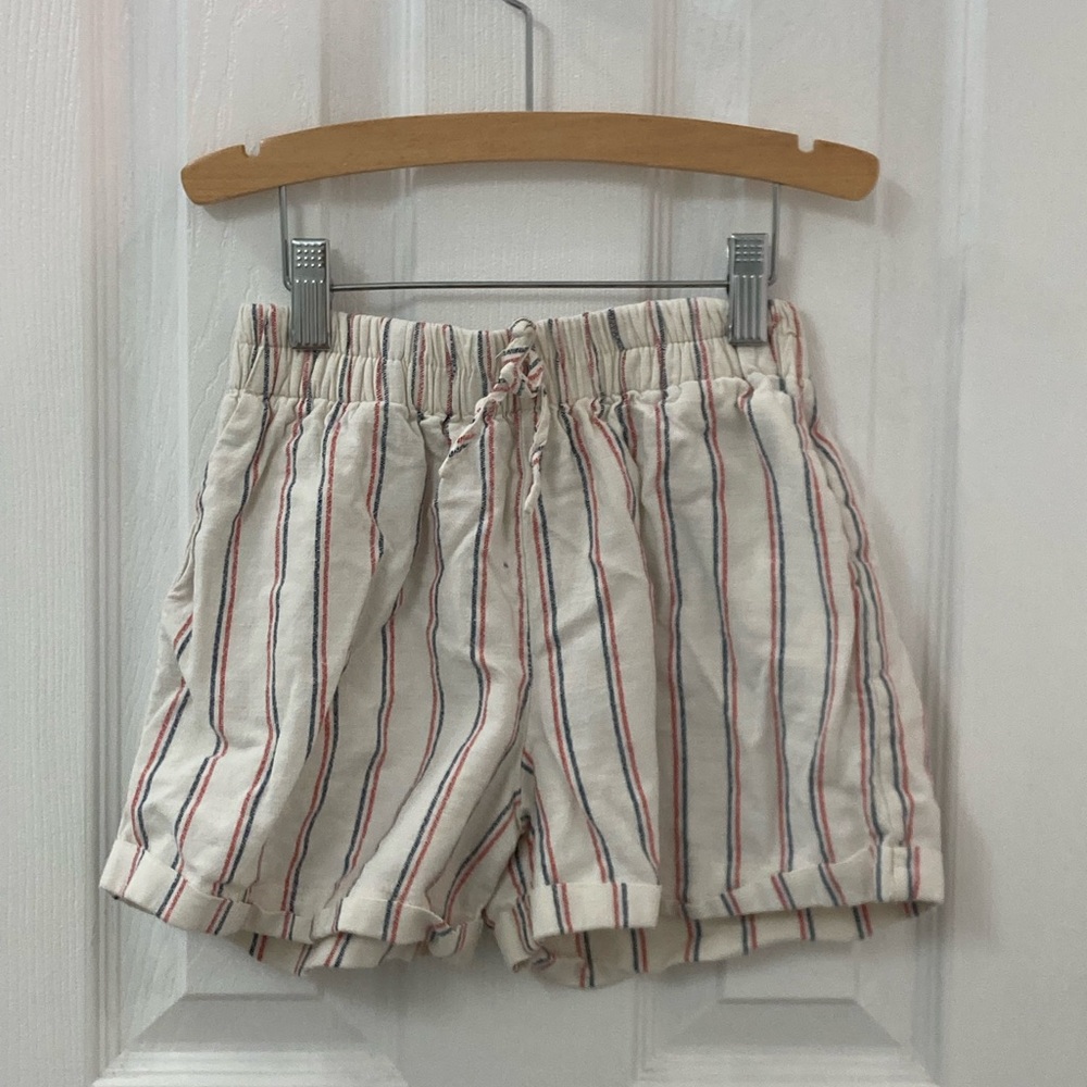 Copper Key White Shorts with Red and Blue Stripes